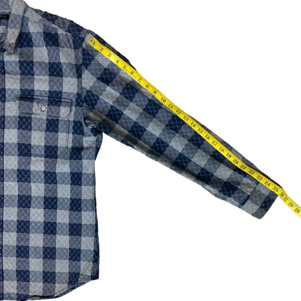 Banana Republic Plaid Check Button Down Shirt with Quilted Detail